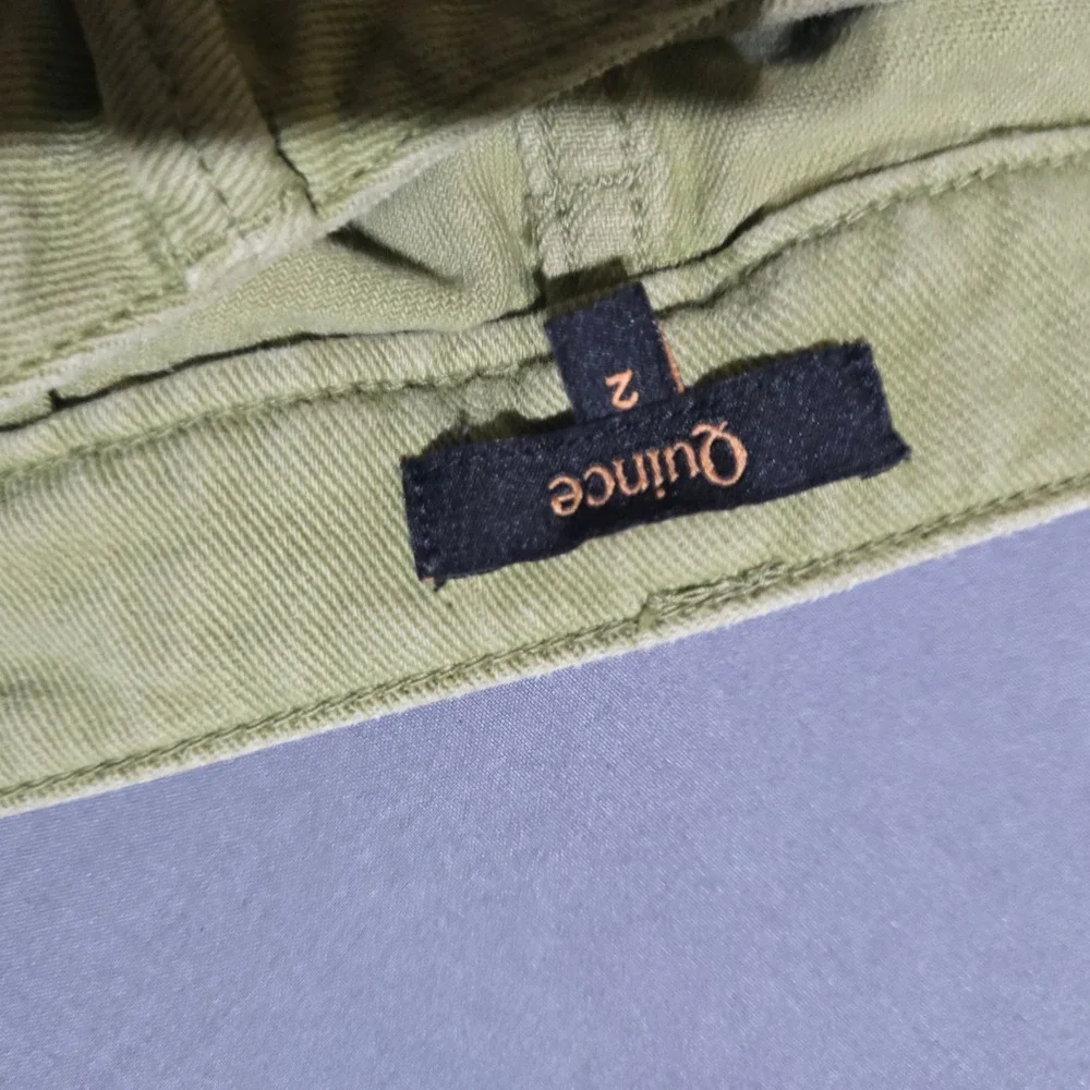 Quince Wide Leg Pants Womens 2 Sage Green Organic Cotton Stretch Twill CFL01